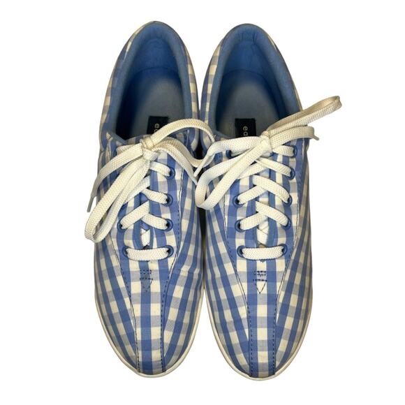 Easy Spirit Women's Checkered Gingham Sneakers Shoes Blue White Sz 9.5N Comfy - Picture 4 of 12